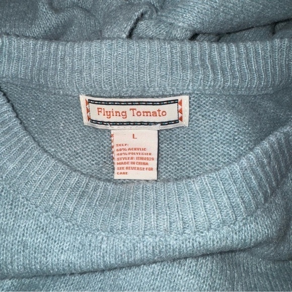 Flying Tomatoes Tie Sweater - Size L - Picture 4 of 4